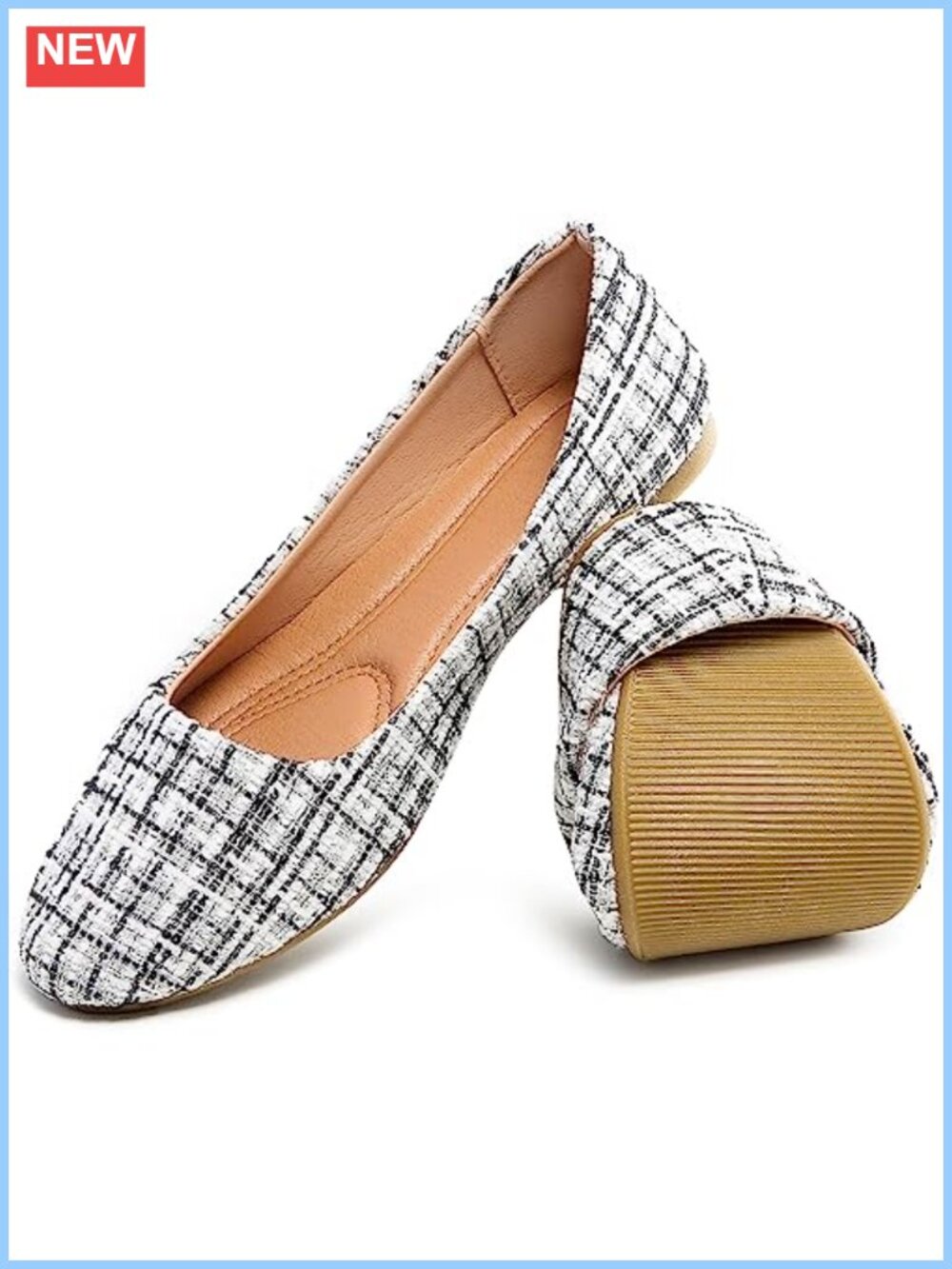HEAWISH Women's Round Toe Ballet Flats Memory Foam Comfortable Shoes